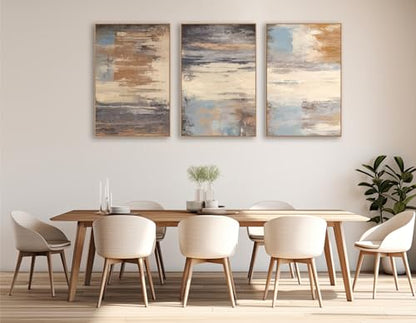 Large Framed Canvas Wall Art, Abstract Colorful Painting Picture, 24"X36"X3 - color: Sepia, size: 24" X 36" X 3pieces Framed