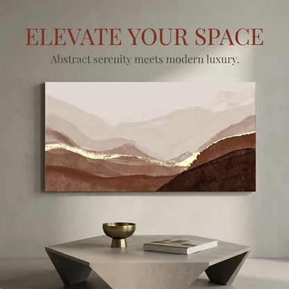 LKY ART Abstract Mountain Landscape Canvas Wall Art Brown and Beige 20x40in - color: Gold, size: 40"L x 20"W