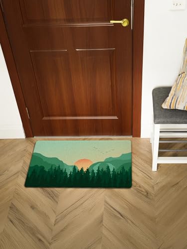 Boho Front Door Mat Outside Entrance - Forest Mountain Decorative Door Mats for Indoor Outdoor Porch Inside Entryway, Washable Welcome Mats, Housewarming Gifts New Home 301 - color: Doormat003