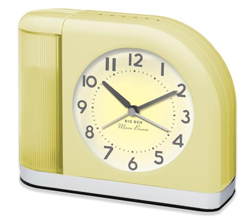 Westclox Big Ben Moon Beam Quartz Analog Alarm Clock with USB (Yellow) - color: Yellow