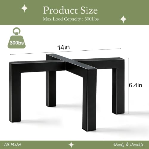 14" Metal Plant Stand Indoor Outdoor, 2 Pack, Heavy Duty Pot Risers - size: 14 IN