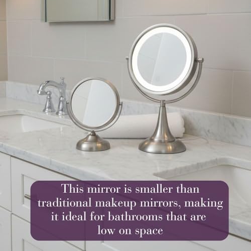 Jerdon 5.5" Tabletop Makeup Mirror - 5X Magnification - Nickel - MC247N - color: Nickel