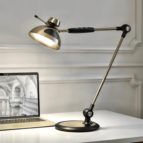 OTUS Tall LED Architect Desk Lamp for Home Office, Gesture Control, Brass - color: Brass