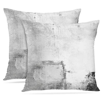 Britimes Throw Pillow Covers Set of 2, 18 x 18 Inch, White Grey - color: Black White, size: 18" x 18" (Pack of 2)