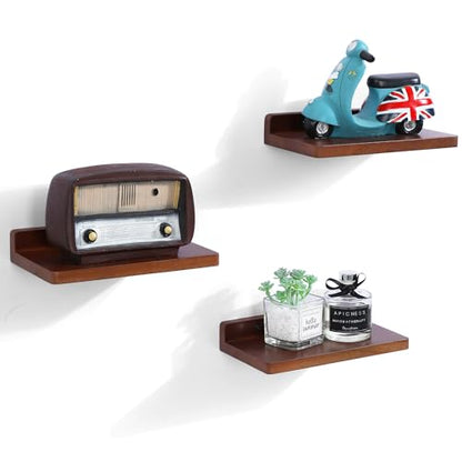 Small Floating Shelves for Wall,5x8.5 Inch,Set of 3,Dark Walnut - color: Dark Walnut