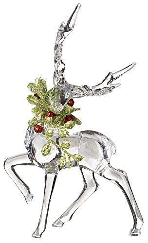 Ganz Kissing Krystals Christmas Acrylic 6in Mistletoe Reindeer Figurine KK343