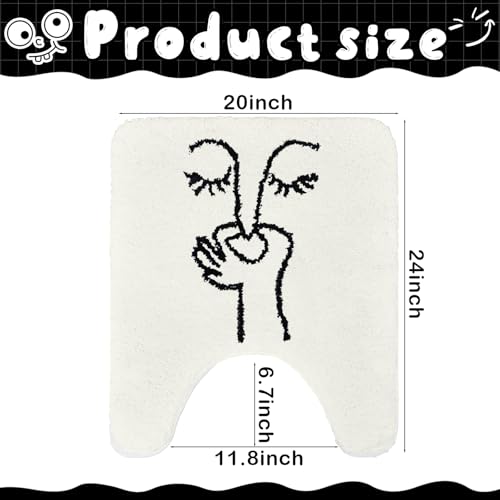 Drydiet U Shaped Toilet Rug Washable Cute Bath Mat 24x20,Stick Figure - style: Bad Smell Humorous