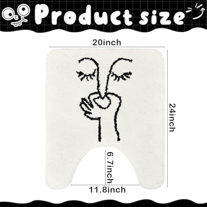 Drydiet U Shaped Toilet Rug Washable Cute Bath Mat 24x20,Stick Figure - style: Bad Smell Humorous