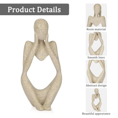 Sandstone Resin Thinker Statue Style Abstract Sculpture, Sandstone, Focus - color: Sandstone, size: Focus 1pc