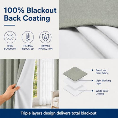 Layered Window Treatments Curtains for Bedroom, Living Room, 4 Panel Set - color: Grey, size: 54"W x 63"L (Pack of 4)