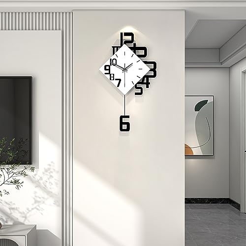Decorative Wall Clock for Living Room Large Modern Clocks Silent - size: 12*20 inch