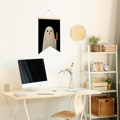 LARNDUMAMA Halloween Ghost Wall Art Canvas Banner Poster for Bathroom,12x16 - color: ghost1