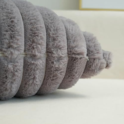 JOJUSIS Faux Fur Plush Throw Pillow Covers, Grey, 24 x 24-Inch - color: Grey, size: 24" x 24" (Pack of 2)