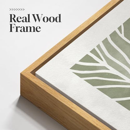 Large Framed Green Abstract Botanical Wall Art for Living Room, 24x36 In - color: Green, size: 24" W x 36" H x 2Pcs