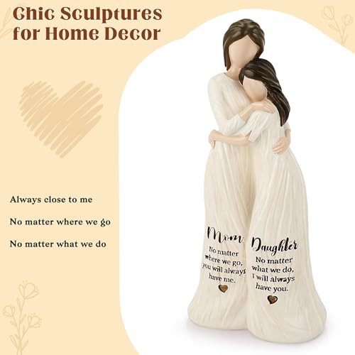 Mom Birthday Gift from Daughter,Mom Daughter Gift Mother Daughter Figurines - color: White-mom Daughter