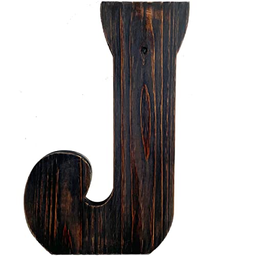 Big Letter Wall Art for Living Room, Bathroom, Bedroom, and Home Decor, Rustic Farmhouse Lettering for Family Last Names, Large Decorative Wood, 14” x 10” (Big J) - color: Big J