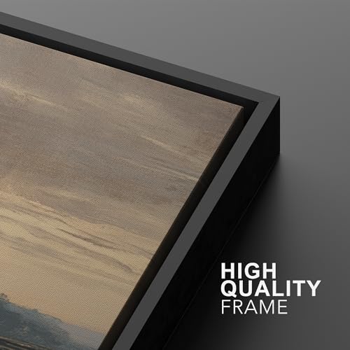 SIGNWIN Framed Canvas Print Wall Art Set Moody Sunset Lake Reflection Landscape Illustrations Modern Art Minimal Boho Relax/Calm for Living Room, Bedroom, Office - 16"x24"x2 Black - color: A29-2604-m09, size: 16"x24"x2 Panels Black