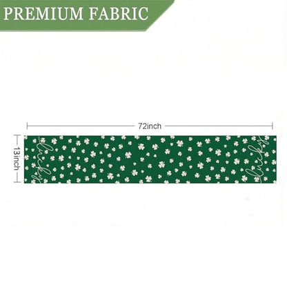 ONFAON St Patricks Day Table Runner 13 x 72 Inch,Green Lucky Shamrock Seasonal Spring Holiday Table Decorations Home Party Kitchen Dining Table Decor - size: St Patricks 02