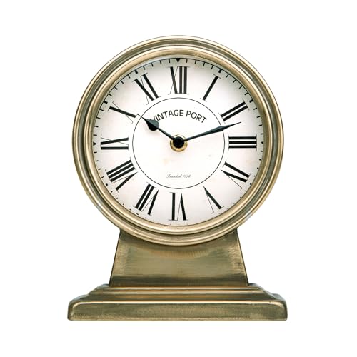 NIKKY HOME Small Gold Table Clock, Silent Vintage Decorative Mantel Clock
