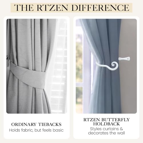 RTZEN Metal Curtain Tiebacks, Drapery Holders for Wall, 2 Pcs - size: Medium, style: Classic - W