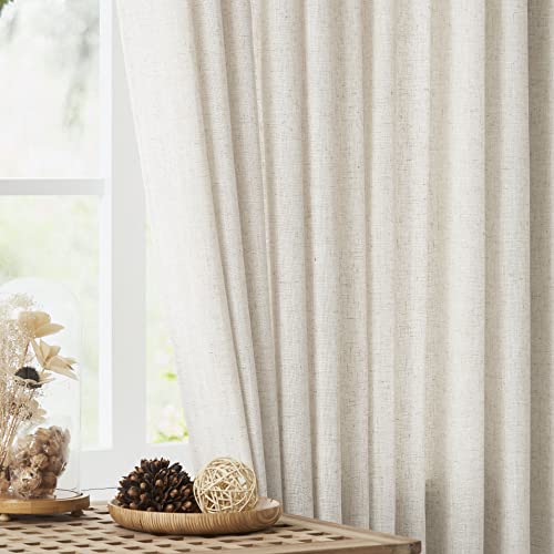 Vision Home Natural Linen Pinch Pleated Tier Curtains 36 inch - color: Natural/Pinch, size: 25"W x 36"L (Pack of 2)