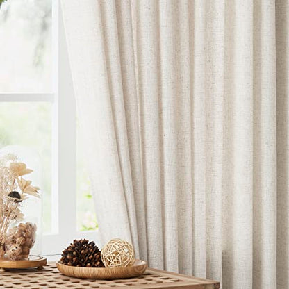 Vision Home Natural Linen Pinch Pleated Tier Curtains 24 inch - color: Natural/Pinch, size: 25"W x 24"L (Pack of 2)