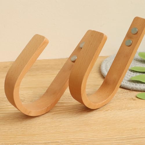 2 Pack Curtain Tiebacks Natural Wood Curtain Holdbacks, Wood - color: Wood