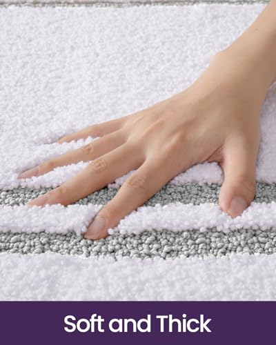DEXI Oval Bath Mats for Bathroom Non Slip, 30x17 Bath Mat, Light Grey - color: Light Grey, size: 30" X 17" (Oval)
