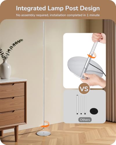EDISHINE 2 Pack 57.5” Corner Lamp with Remote, Stepless Dimmable & 7 CCT - color: Silver