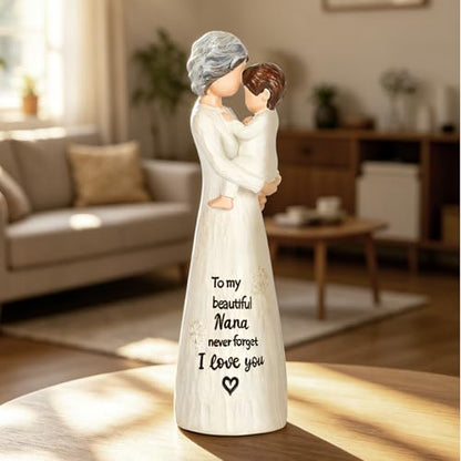 Nana Gift from Grandson, Nana Birthday Gifts, Nana Grandson Figurines - color: White-nana