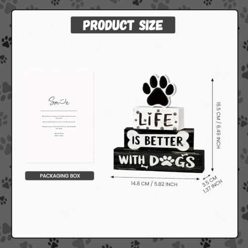 Smile Rustic Pet Stackable Wooden Blocks Tiered Tray Decor - style: Pet Dog