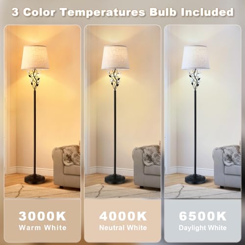 Sheetea 65’’ Floor Lamp for Living Room, Farmhouse Standing Lamp, Black - color: Black