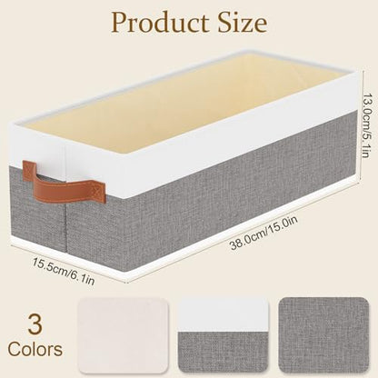 Storage Basket Container,White/Gray Box,15x6x5 In,1-Pack - color: White/Grey, size: 1-Pack