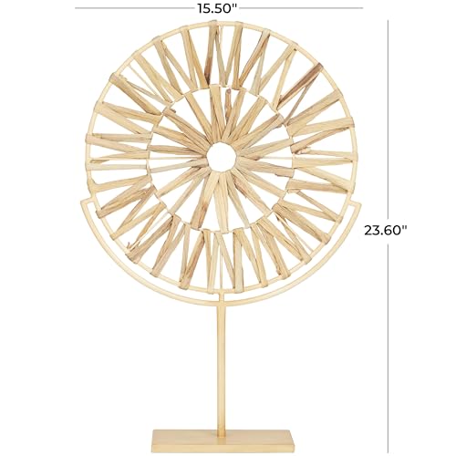 Deco 79 Metal Geometric Handmade Decorative Sculpture Starburst Home Decor Statue, Accent Figurine 16" x 4" x 24", Brown - size: CONVINEIENTLY SIZED