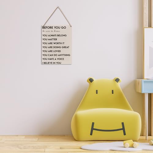 Mental Health Positive Affirmations Inspirational Wall Art Decor, Therapist Nurse Office Signs Wall Art Decor Wood Hanging Sign for Bedroom Classroom Porch 8x10 Inch - color: Before You Go