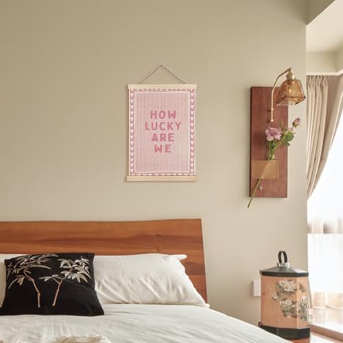 KAOWT Pink How Lucky Are We Wall Art Decor Gift,12x16 Inches - color: How Lucky
