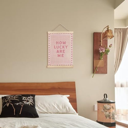 KAOWT Pink How Lucky Are We Wall Art Decor Gift,12x16 Inches - color: How Lucky