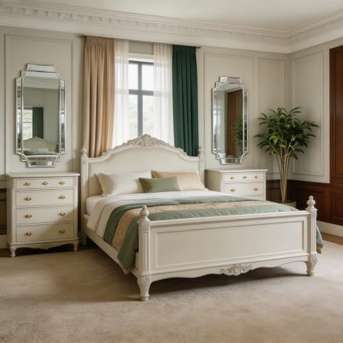 47"x24" Large Rectangle Beveled Mirror with Silver Geometric Frame - color: Silver, size: 47"L x 24"W