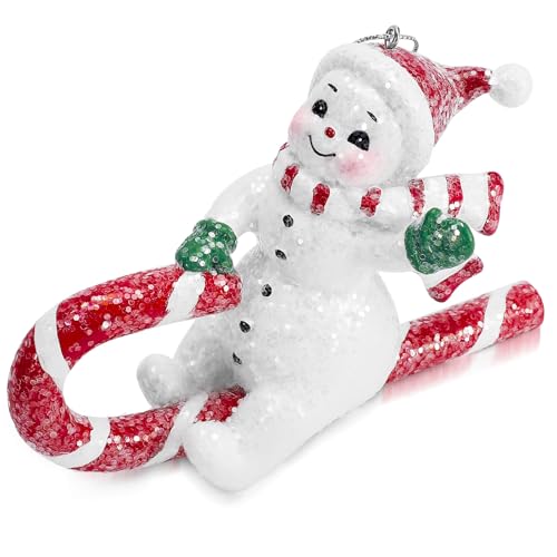 EnrichFun 2026 Figurines Christmas Decorations Resin Décor for Tree Hanging Ornament, Holiday Winter Indoor Home Table Decor Xmas Gifts, Snowman, 4.9 in - color: Snowman