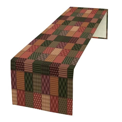 Vintage Patchwork Table Runner Abstract Geometric Pattern Splicing Design Pattern Printed Linen Table Runner for Home Kitchen Dining Table Decoration 13x36 Inch - color: Style-12, size: 13"W x 36"L (Pack of 1)