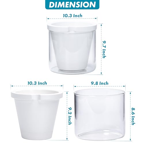 D'vine Dev Self-Watering White Terracotta Planter Pot, 10 in, 37-X-D-2 - color: White, size: 10 Inch