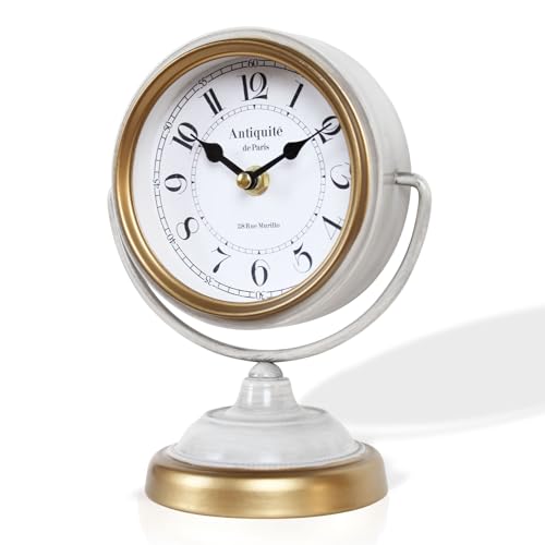 Vintage Metal Desk Clock,Retro Table Clock
