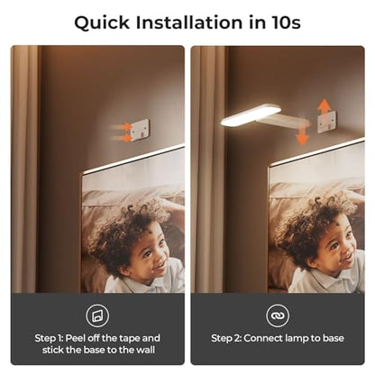 Picture Lights for Wall Rechargeable, Picture Frame Lights, Dartboard light - color: White, size: 2 PACK