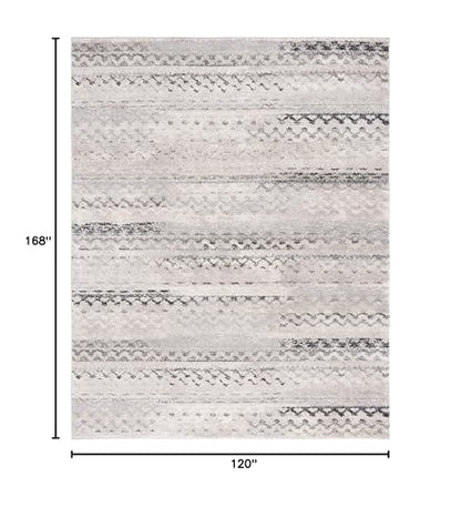 SAFAVIEH Retro Collection Area Rug - 10' x 14', Cream & Grey, Modern Abstract Design, Non-Shedding & Easy Care, Ideal for High Traffic Areas in Living Room, Bedroom (RET2136-1180) - size: 10' x 14' (Rectangular)