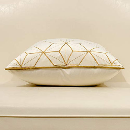 Avigers Throw Pillow Cover 20 x 20 Inch, White Gold, Velvet, Hidden Zipper - color: White, Gold, size: 20" x 20" (Pack of 1)