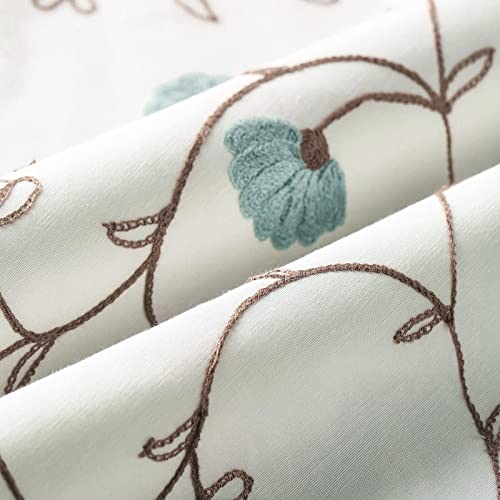 VOGOL Blue Floral Tie-Up Curtain Shade, 42 x 63 Inches - color: Blue, size: 42"W x 63"L (Pack of 1)