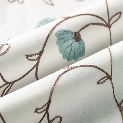 VOGOL Blue Floral Tie-Up Curtain Shade, 42 x 63 Inches - color: Blue, size: 42"W x 63"L (Pack of 1)