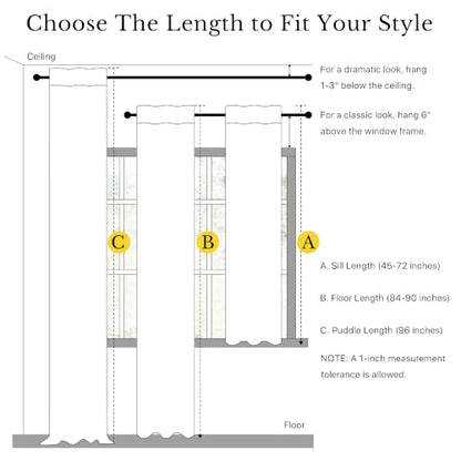 NICETOWN Natural 100% Blackout Linen Curtains 96 inches Long 2 Panels - color: Natural, size: 52"W x 96"L (Pack of 2)