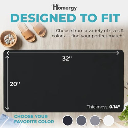 Homergy Bath Mat for Bathroom Non Slip, Quick Dry, 20x32 in, Black - color: Black, size: 20" x 32"