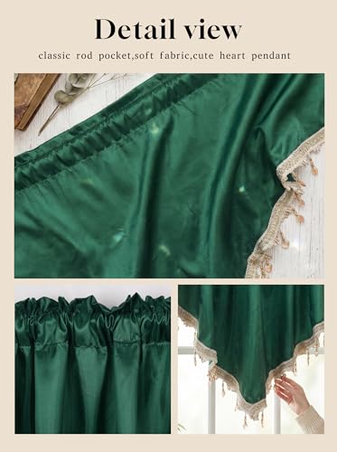 Molaxhome Swag Curtain Scalloped Curtain Valance Drape Sheer Lace Panel 1pc - color: Cloth Green